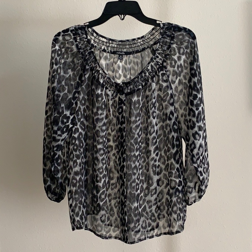 Transparent Leopard Print Blouse